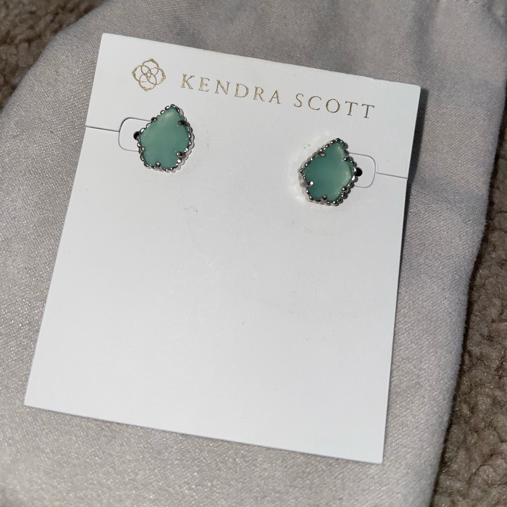 Kendra Scott Tessa Earrings - Rhodium & Chalcedony